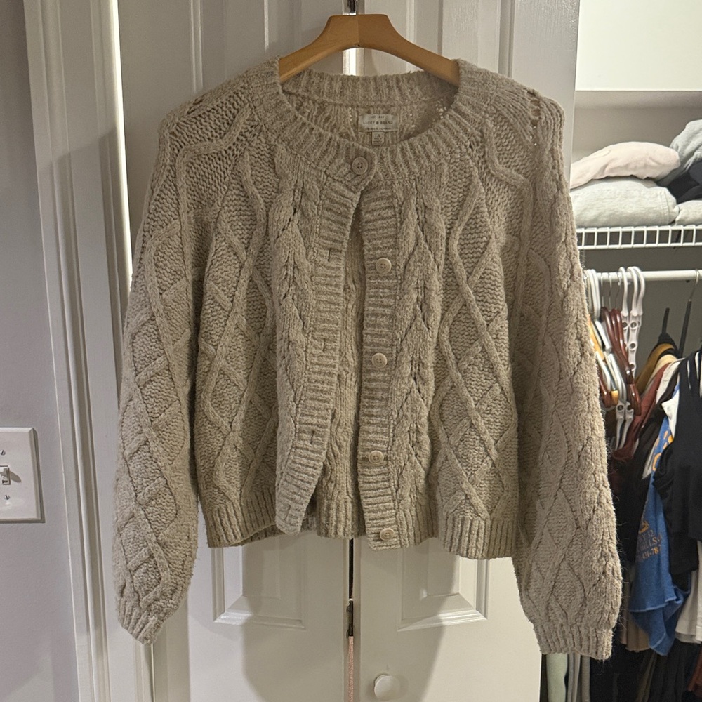 Lucky Brand Knit Cardigan in Beige